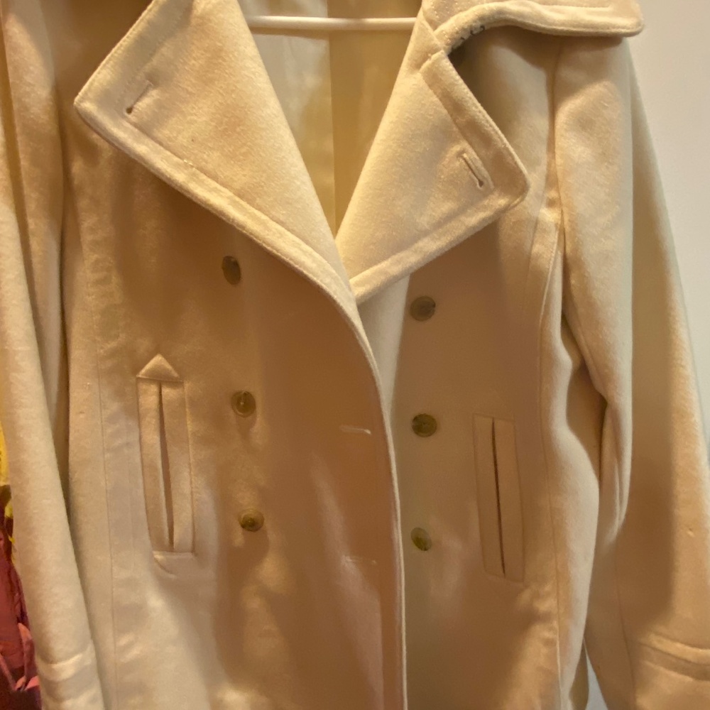 J Crew Ladies pea coat off whiter size L